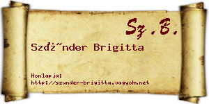 Szünder Brigitta névjegykártya